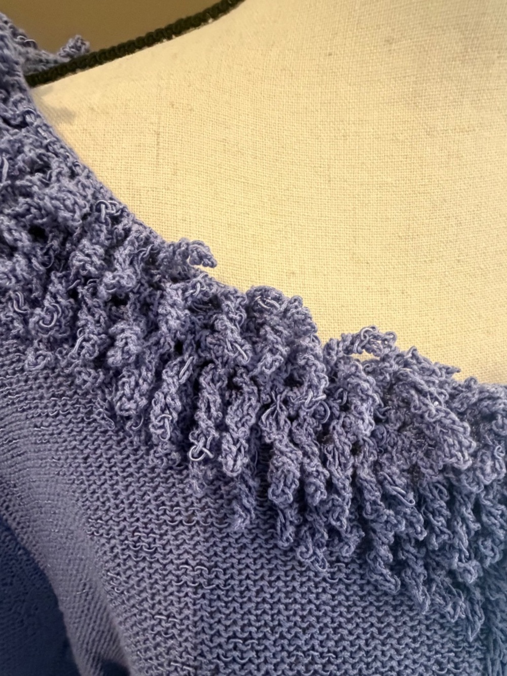 NWT Lavender Coldwater Creek Cardigan Sweater Fring Knit Scoop Neck, Size Large - Picture 8 of 16